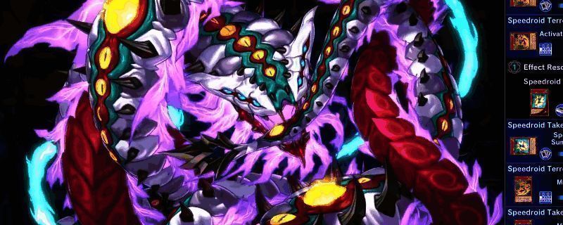 游戏王MD中源物质卡组的经典构筑示意图，展示关键卡片与场上布局