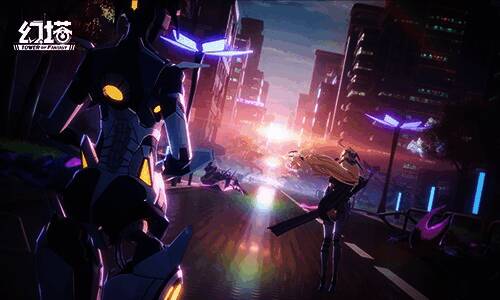 安托莉雅仰望星空，目光坚定，背景是未来科技感的城市剪影