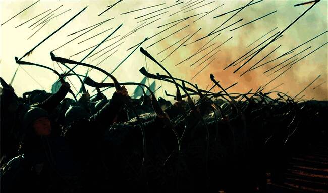 新版《三国》剧照，展现战场上将领指挥若定的英姿