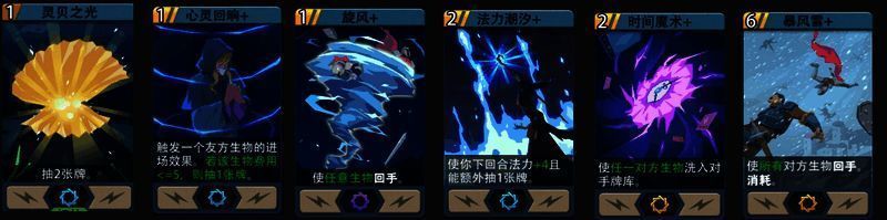 魔法卡强度分类图示，包含T0至T2详细列表