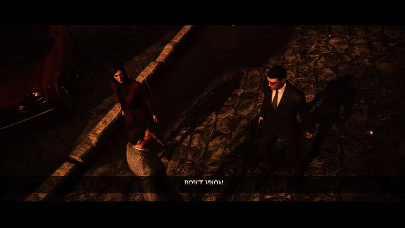 昏暗灯光下的废弃医院走廊，气氛紧张压抑