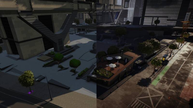 角色在公园滑道中高速滑行，背景人群欢呼，气氛热烈