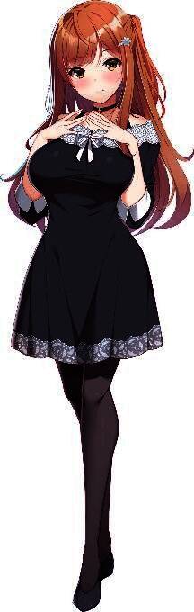 冬咲蓝子角色插画，身着学院制服，表情羞涩中带着坚定