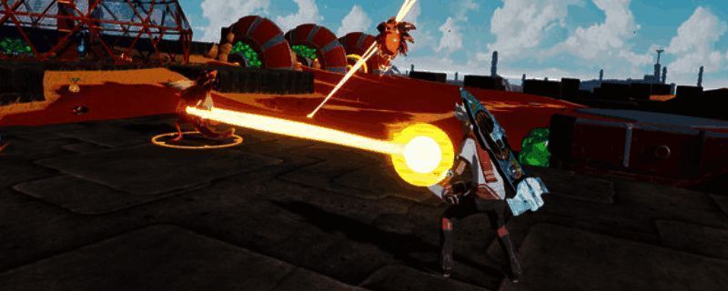 《星跃狂飙》游戏场景截图，未来都市背景下角色高速穿梭的动态画面