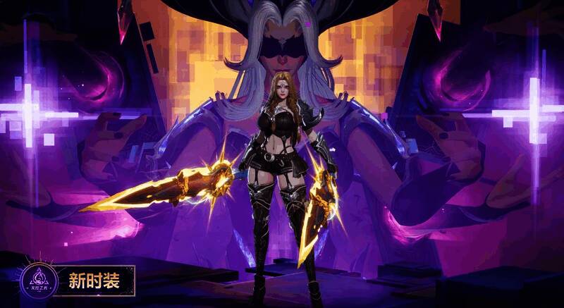 狂人雷恩穿着全新性转时装的形象展示，背景为华丽的换装界面