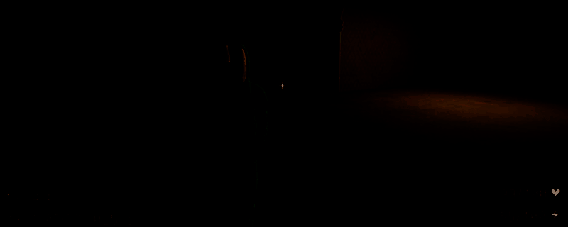 游戏中恐怖密室场景截图，昏暗光线下的墙壁和门营造出压抑氛围