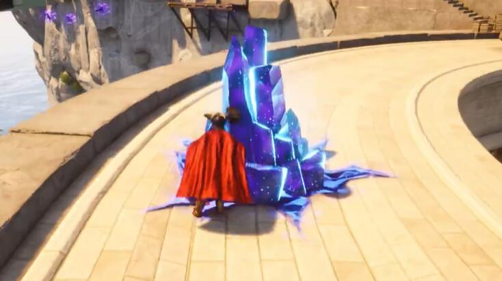 水晶被击打后出现特殊效果