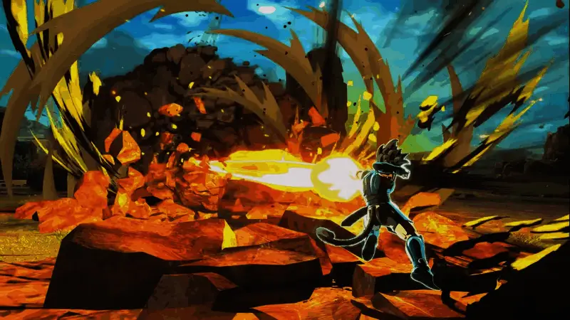 背景为龙珠世界标志性建筑，气氛紧张刺激