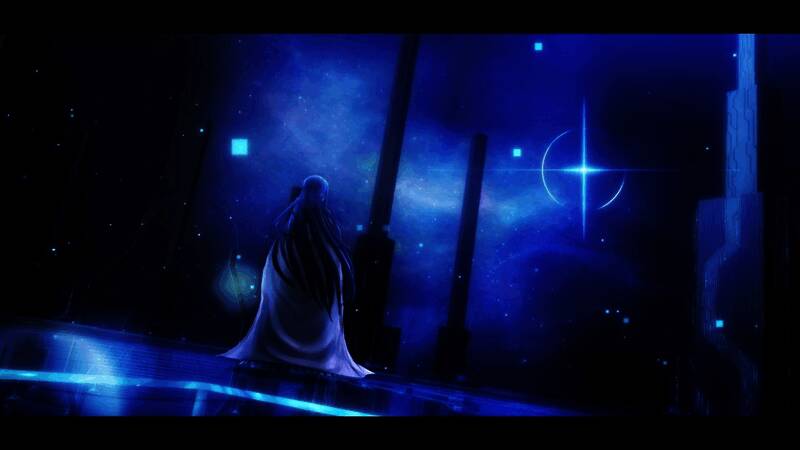 Falcom社长近藤季洋发表讲话，背景为《英雄传说：界之轨迹》游戏LOGO与宣传画面