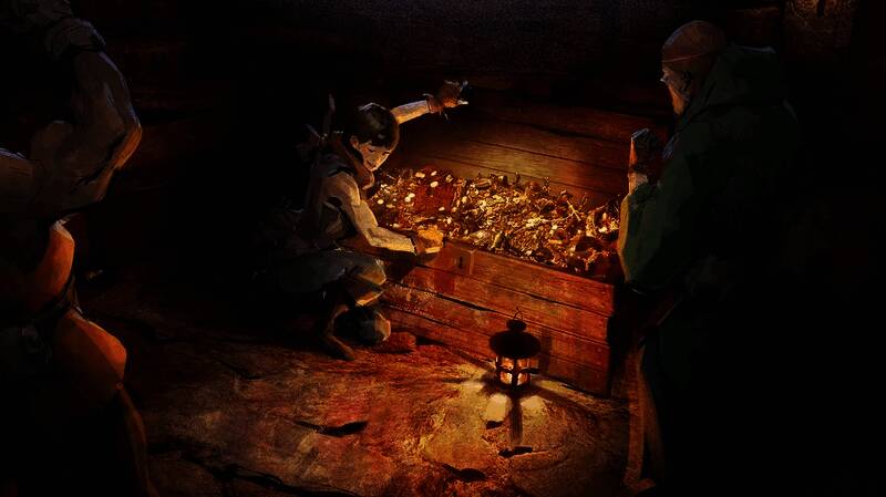 《Dark and Darker》游戏封面图，黑暗奇幻风格地牢探险作品