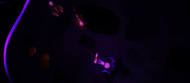 玩家角色手持不同武器，背景为复杂的科技设施