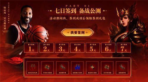 活动页面展示七日签到奖励内容，包括装备强化材料与稀有道具