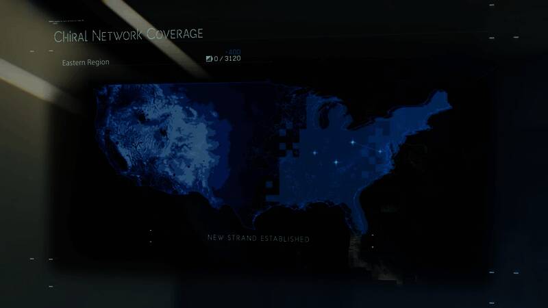 《死亡搁浅2》城市废墟全景图，天空灰暗，建筑残破，末世氛围浓厚