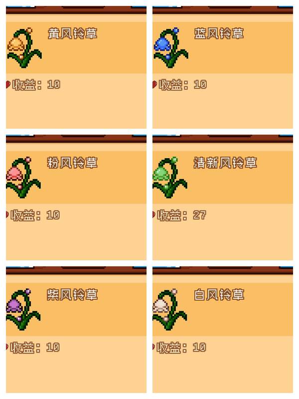 花朵图鉴第五页，展示低价值花材的合成用途示例