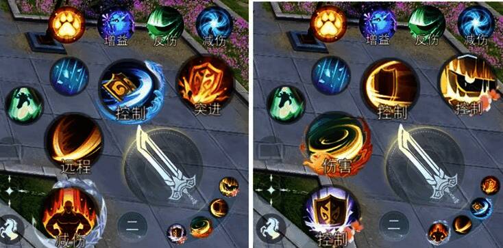 技能连招演示，多个技能图标闪烁，组合效果惊艳