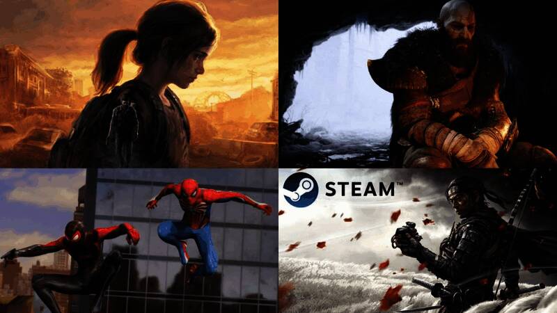 索尼高层演讲现场照片，背景为‘PlayStation PC Strategy’主题幻灯片