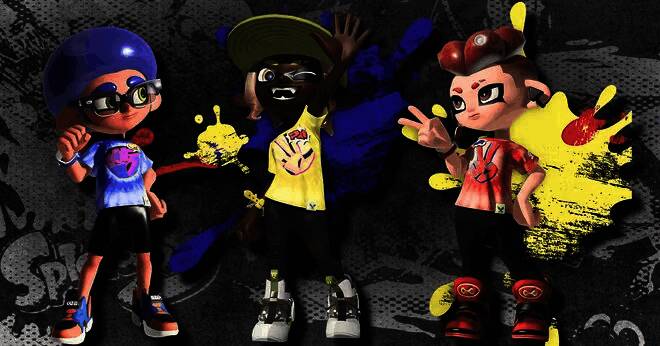 《斯普拉遁3》游戏场景对比图，显示新旧设备画面差异明显