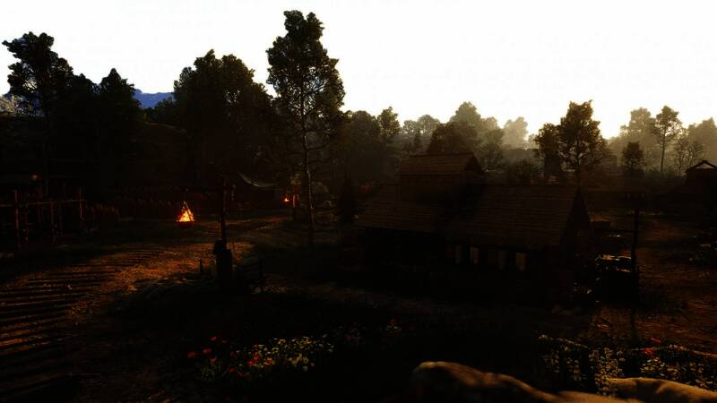 战斗胜利后角色站在废墟前庆祝，周围敌人已被击败