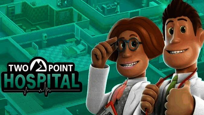 Epic商城界面展示《双点医院》免费领取页面，背景为卡通风格的医院大楼