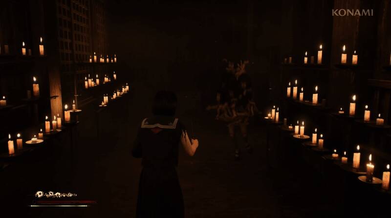 废弃建筑内部，光影交错营造不安氛围