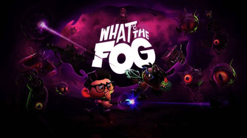 《What The Fog》游戏截图，显示两名角色在奇幻世界中协作通关