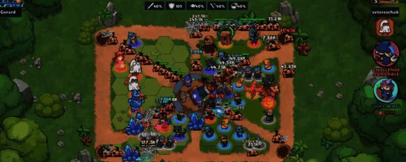 ChanceLot TD: Merge Wars游戏封面展示，界面中央为卡通风格塔防地图，背景带有合并升级元素设计