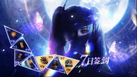 签到界面展示七日奖励内容及领取进度条