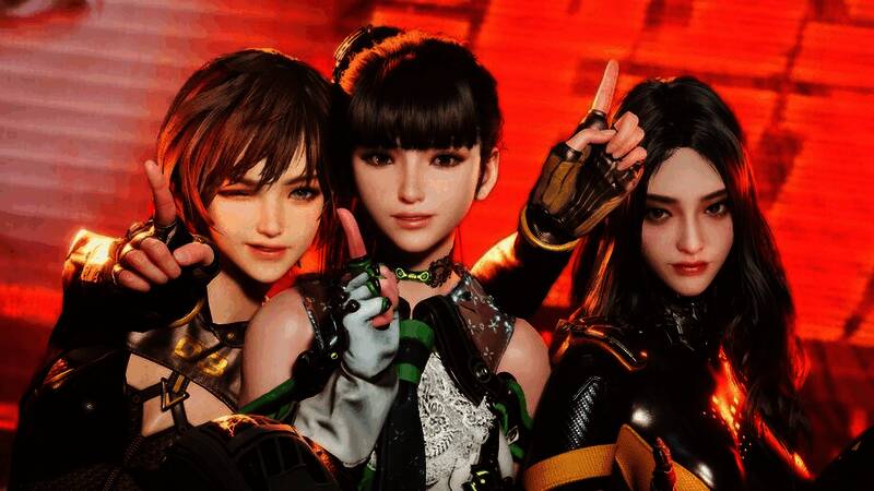 主角团三人并肩作战的过场动画画面