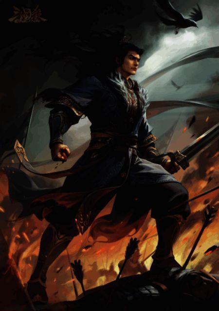 南华老仙皮肤立绘，身穿白衣，手持拂尘，背景为山水画卷