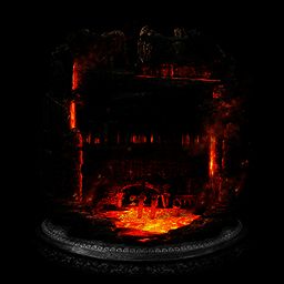 玩家操控角色深入火山内部，准备迎战熔岩土龙，场景充满炽热熔岩特效