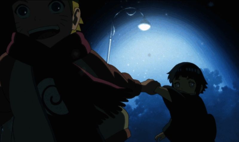 日向雏田游戏立绘，身穿传统日式服饰，手持卷轴，背景为木叶村