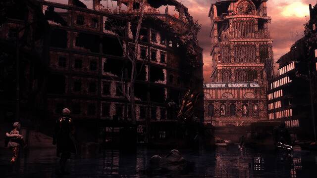 吸血鬼变异成怪物的震撼画面，展现出黑暗压迫感十足的战斗场景