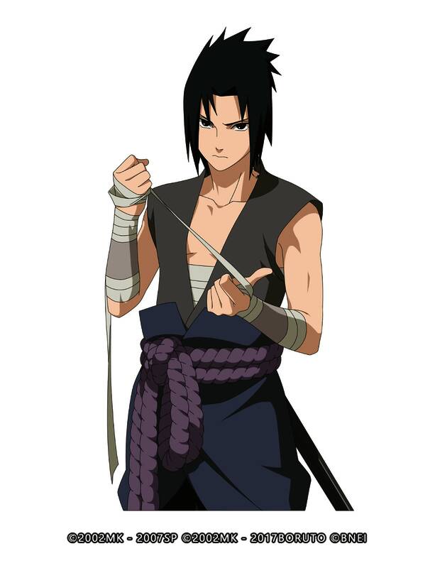 宇智波佐助「疾风传」时装立绘，身着全新造型服饰