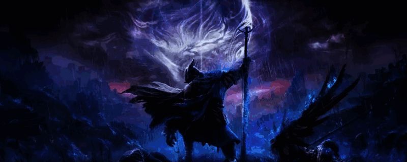 三狼战斗场景，角色对峙，背景充满黑暗奇幻风格