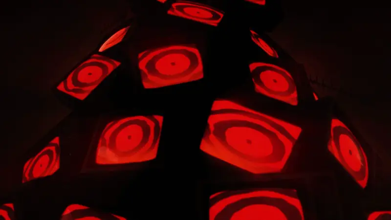 电视世界探索场景，迷宫风格独特，光影效果细腻