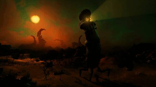 海鸟飞行轨迹与灯塔光束交织的艺术概念图，营造出梦幻般的氛围