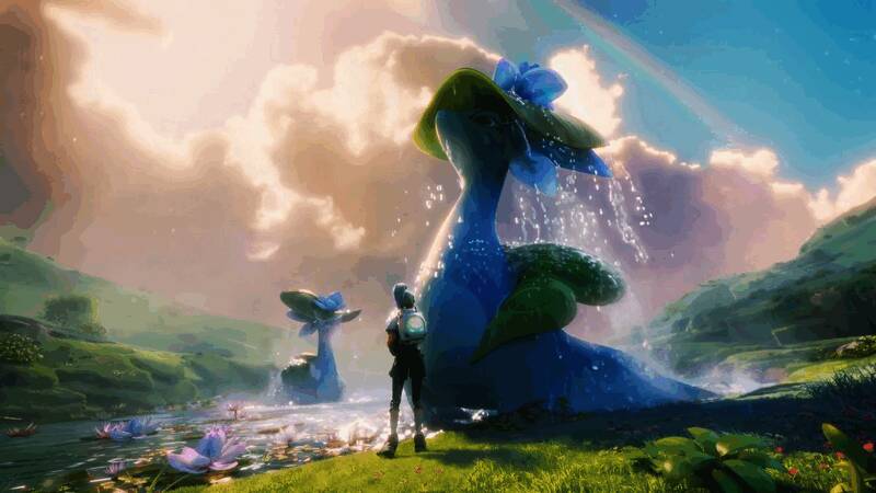 俯瞰视角下的广袤地图，城市、森林、湖泊等地形一应俱全，展现开放世界的多样性