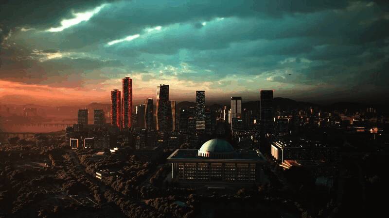 角色池正泰手持武器在废墟中穿梭的紧张时刻