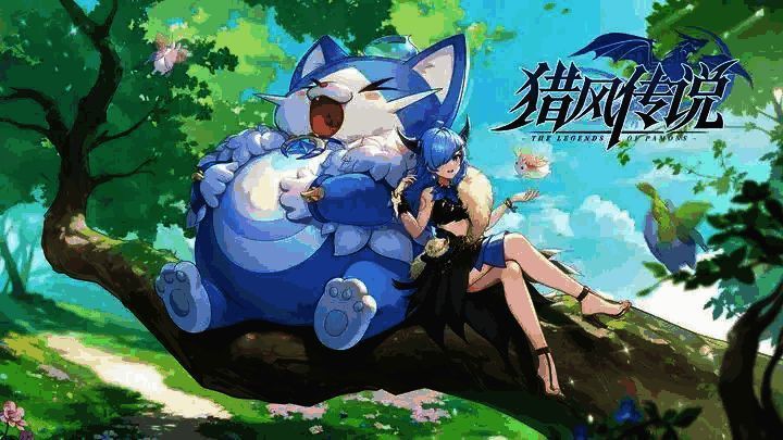 三只宠物释放华丽技能特效，背景为竞技场擂台