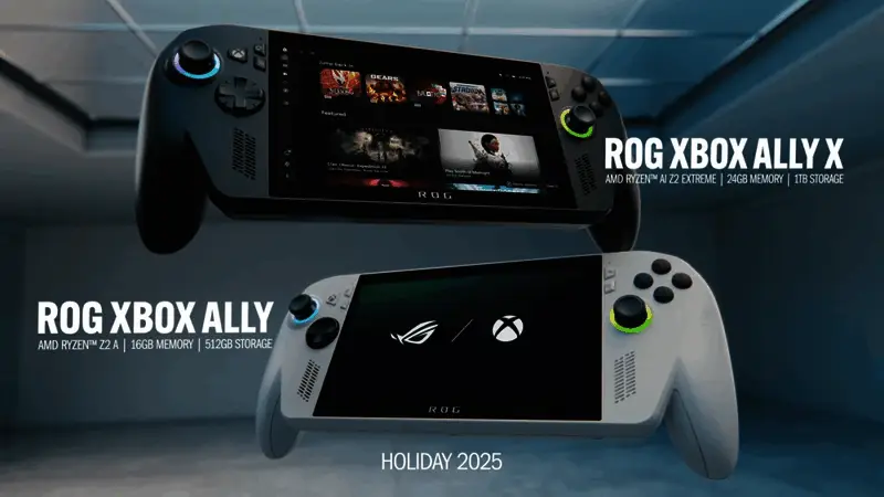 ROG Ally Xbox联名款参数对比图，清晰展示两种版本核心配置差异
