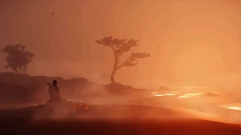 游戏中女性角色在温泉中臀部暴露的场景截图