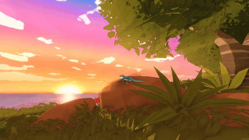 壁虎之神游戏画面展示小壁虎驾驶小船穿越奇幻传送门的场景