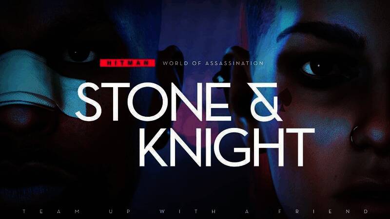 《杀手：暗杀世界》合作模式概念图，两名特工潜伏于高楼之间