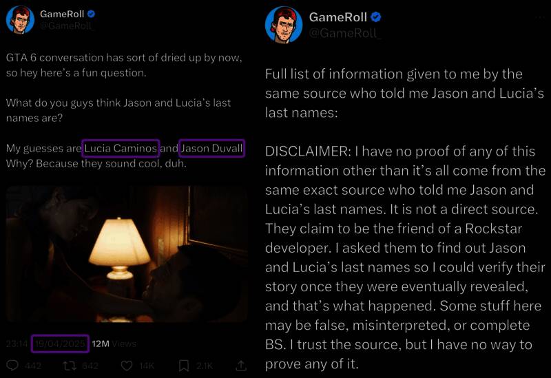 《GTA6》角色Lucia与Jason的双人画面，背景为罪恶城街头