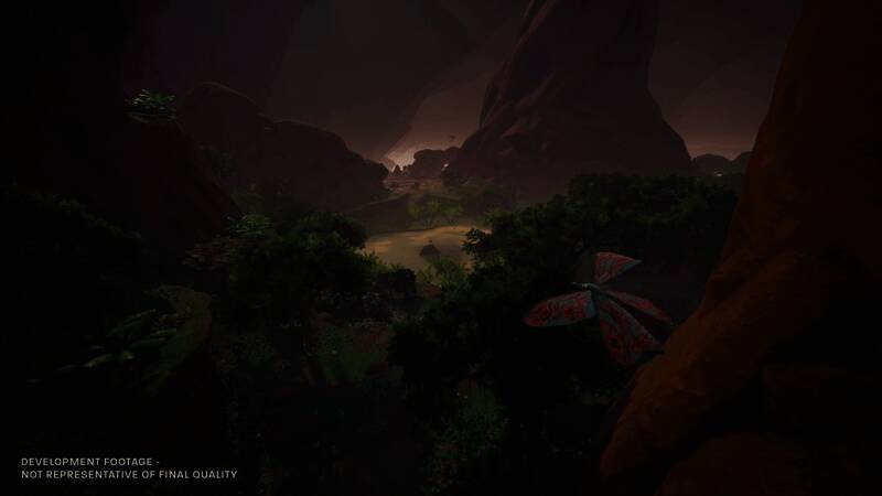 角色在黑暗环境中点燃照明装置照亮前方未知路径