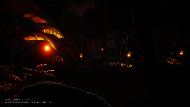 角色在火星地底洞穴中遭遇不明飞行生物，气氛紧张