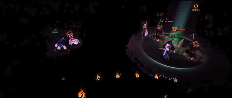 战斗动态演示图，角色施展技能时特效华丽，战斗节奏紧凑