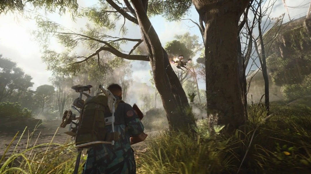 《Arc Raiders》游戏实机画面，角色在科幻风格的地图中展开激烈战斗