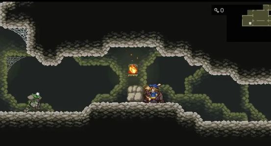 炼金术士与黑龙对峙画面，背后宝箱隐约可见金色光芒