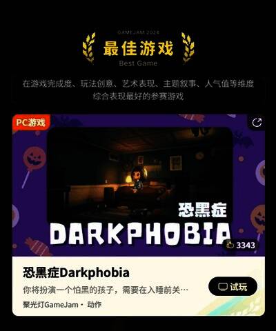 《恐黑症Darkphobia》游戏截图，黑暗氛围下角色探索神秘房间